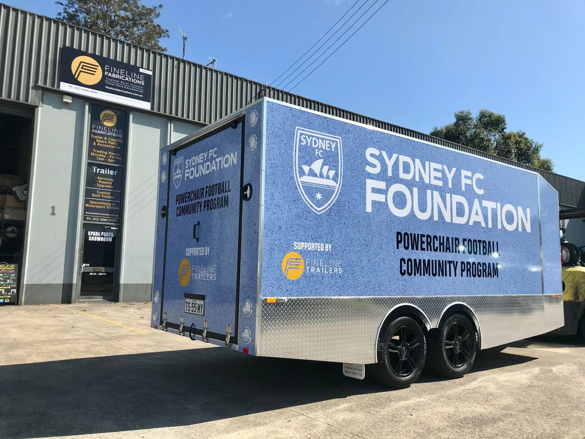Fineline Trailers Provide Gamechanger Trailer to Sydney FC Powerchair
